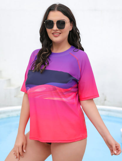 Summer Haze Curvy Rash Guard Shirts
