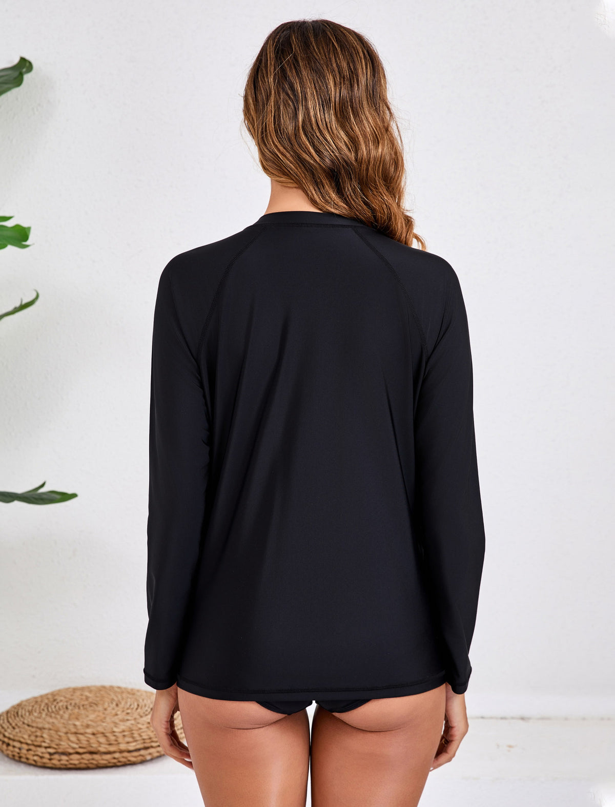 Pastel Shore Full Zip Long Sleeve Rash Guard Shirts with Pockets