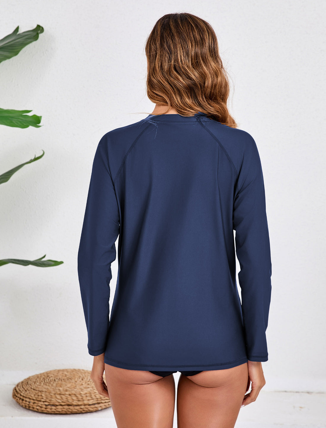 Pastel Shore Full Zip Long Sleeve Rash Guard Shirts with Pockets