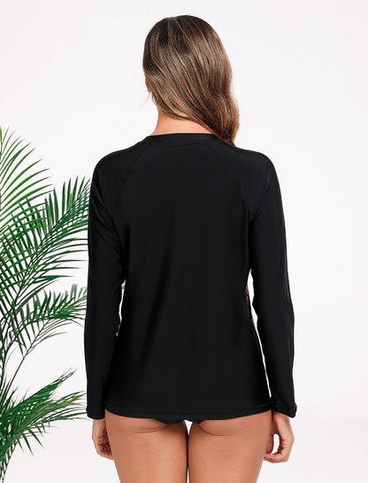 Pastel Shore Full Zip Long Sleeve Rash Guard Shirts with Pockets