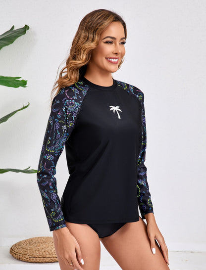 Haut de maillot de bain anti-UV à manches longues pour femme Halcurt