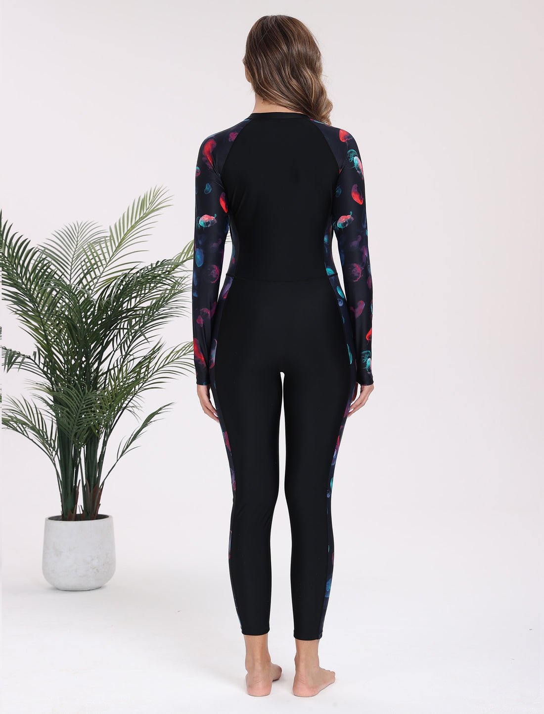Adventure Base Layer Zip Front Long Sleeve One Piece Rash Guard Swimsuit with Built in Bra