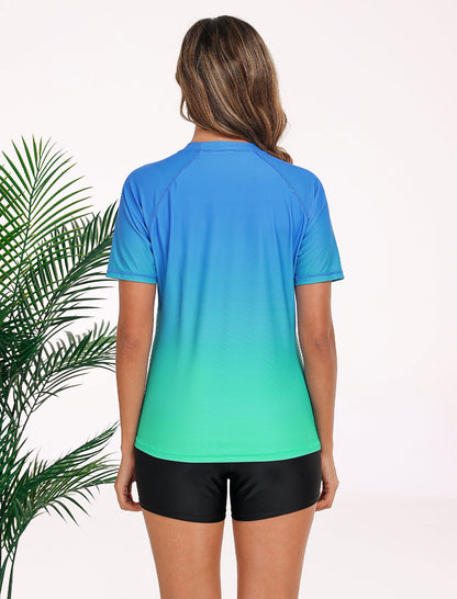 Coastal Breeze Two Piece Rash Guard Sets with Built in Bra