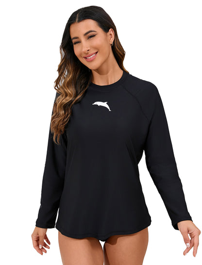 Ocean Whisper Long Sleeve Rash Guard Shirts with Built in Bra