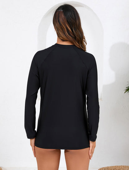 Ocean Whisper Long Sleeve Rash Guard Shirts with Built in Bra