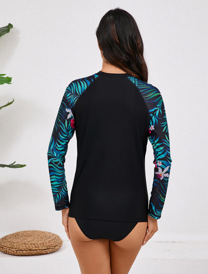 Halcurt Damen Langarm-Rashguard-Badeoberteil