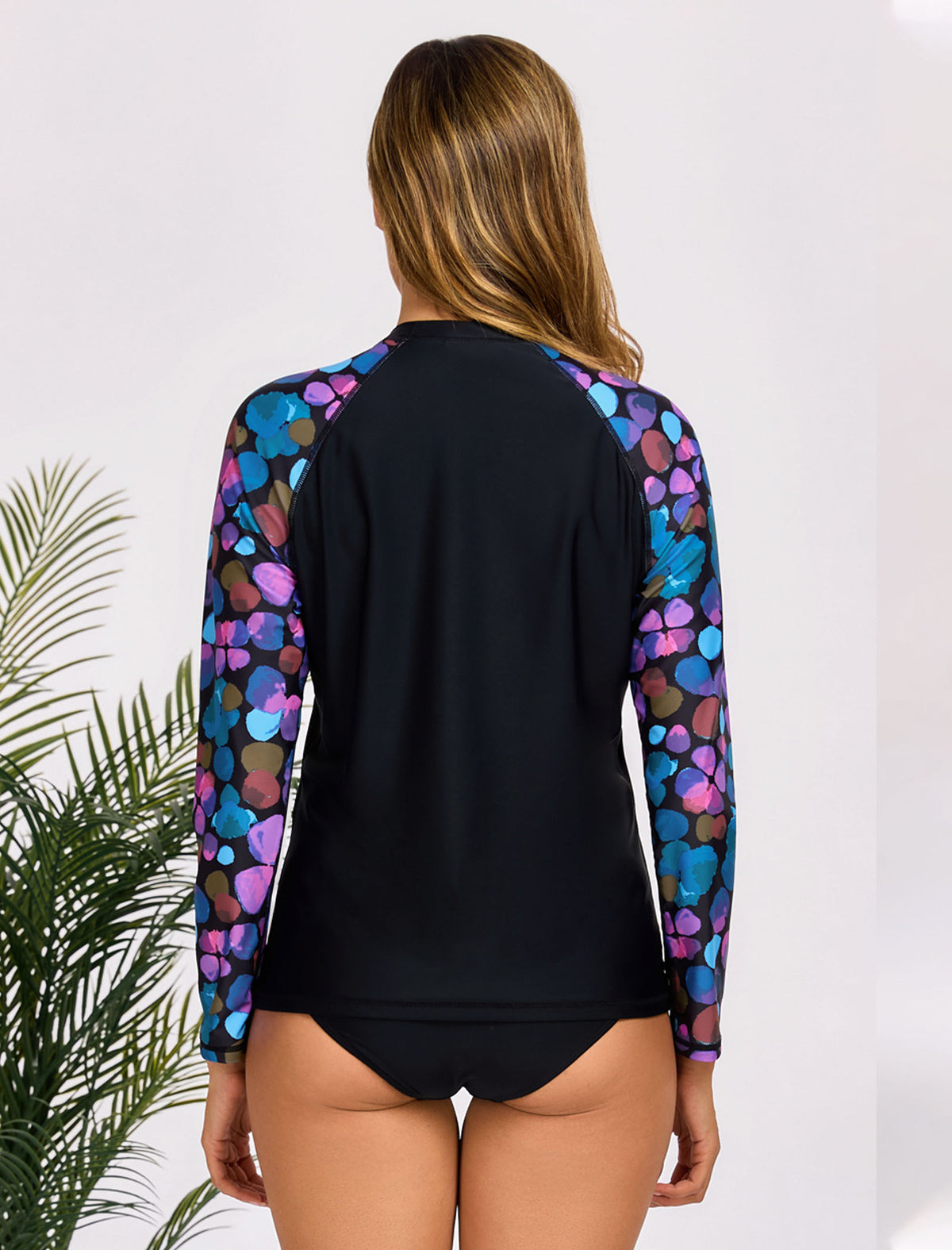Ocean Whisper Long Sleeve Rash Guard Shirts with Built in Bra