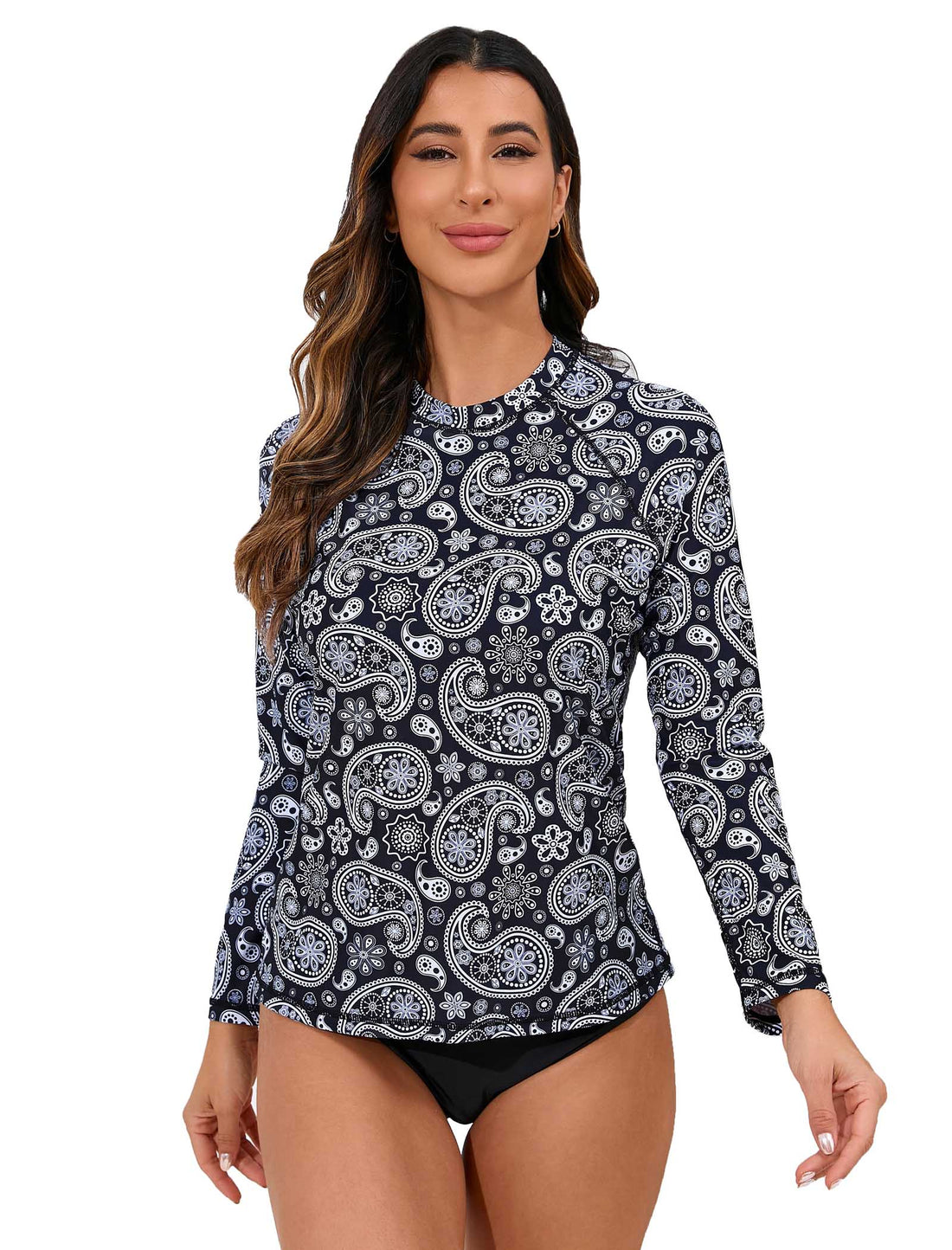 Ocean Whisper Long Sleeve Rash Guard Shirts with Built in Bra
