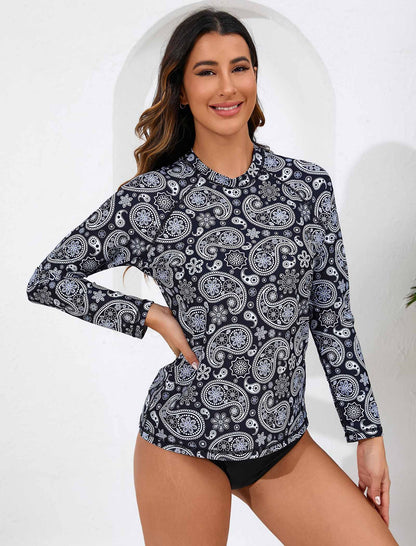 Ocean Whisper Long Sleeve Rash Guard Shirts with Built in Bra