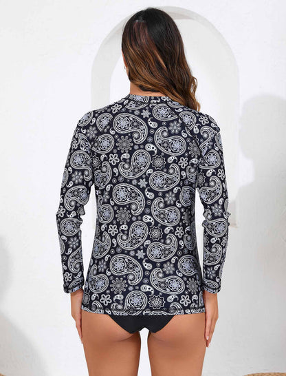 Ocean Whisper Long Sleeve Rash Guard Shirts with Built in Bra