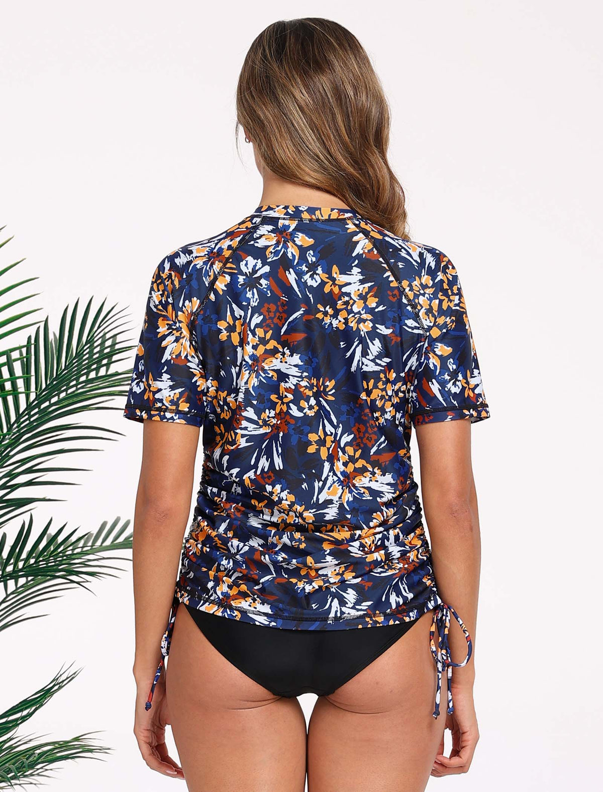 Haut de maillot de bain à manches courtes et demi-zip pour femme Halcurt