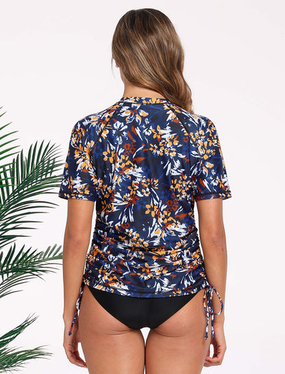 Haut de maillot de bain à manches courtes et demi-zip pour femme Halcurt