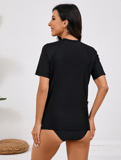 Soft Surf Rash Guard Shirts Pocket with Built in Bra