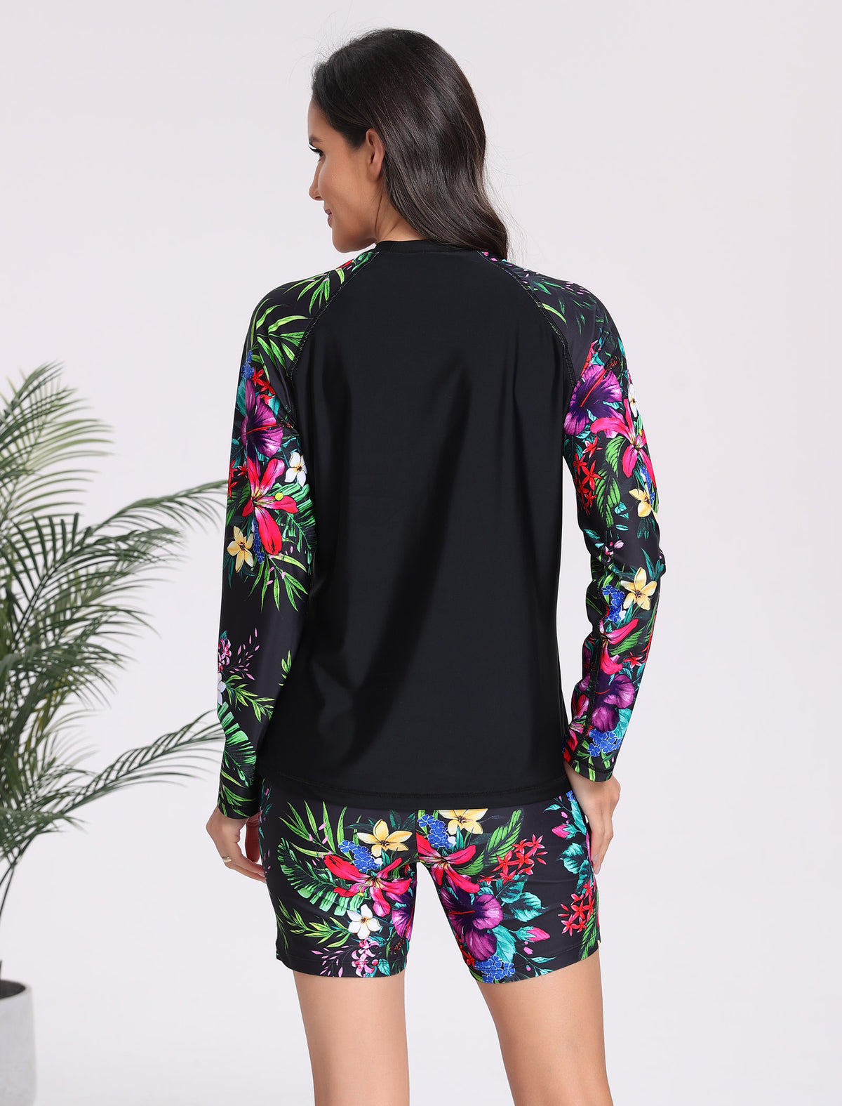 Effortless Protection Two Piece Rash Guard Sets with Built in Bra and Boardshorts
