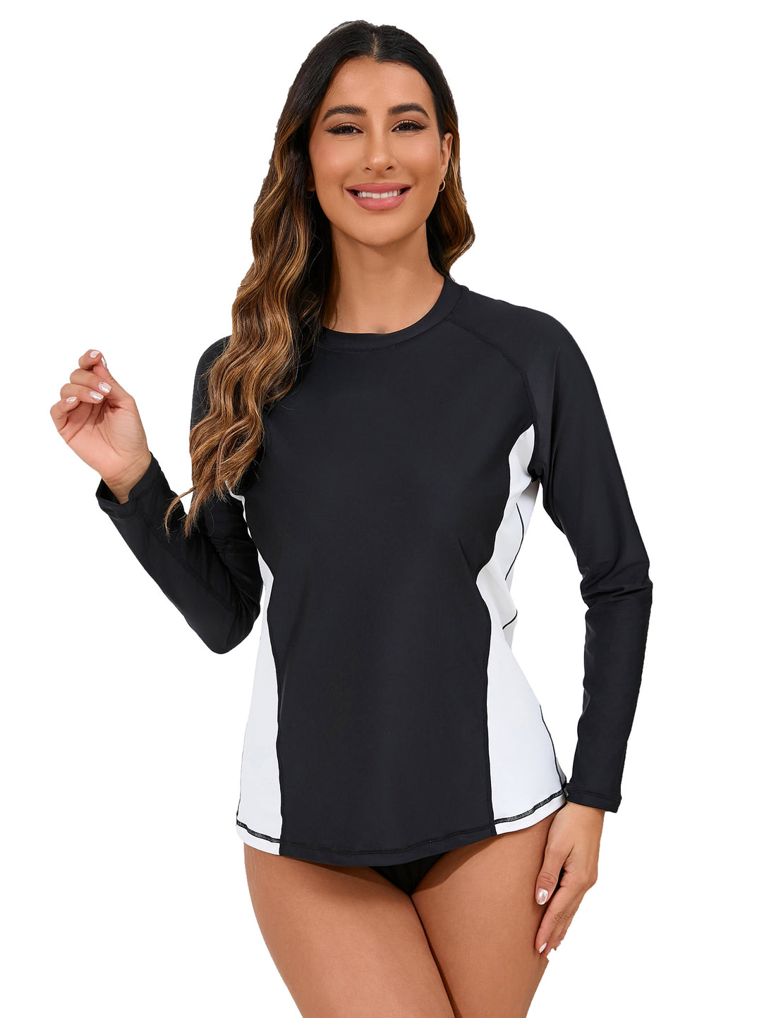 Ocean Whisper Rash Guard Shirts with Built in Bra Long Sleeve