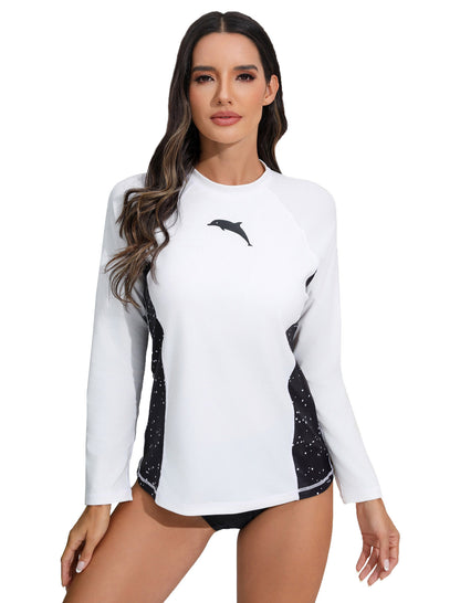 Ocean Whisper Rash Guard Shirts with Built in Bra Long Sleeve