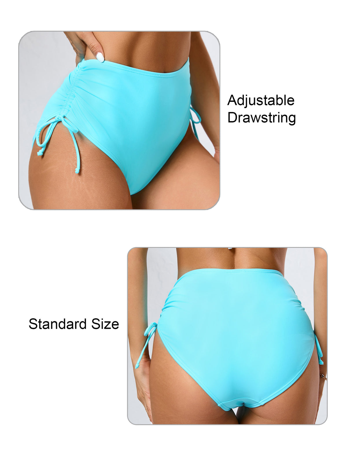 Seamless Days Drawstring High Waisted Swim Bottoms
