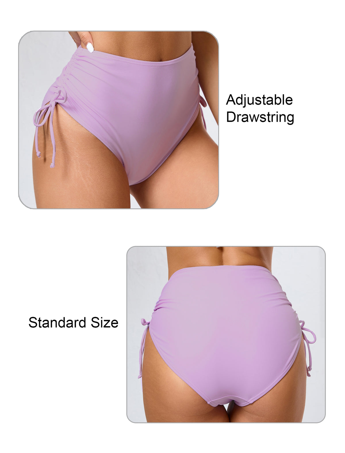 Seamless Days Drawstring High Waisted Swim Bottoms