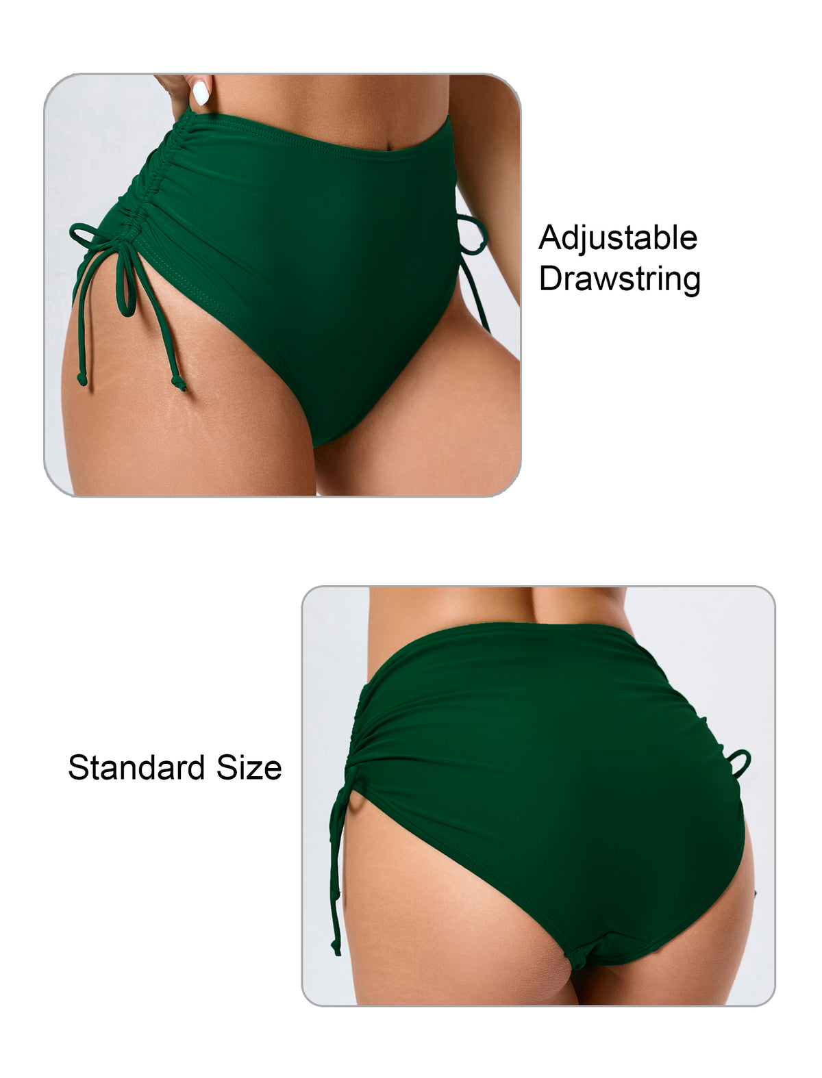 Seamless Days Drawstring High Waisted Swim Bottoms