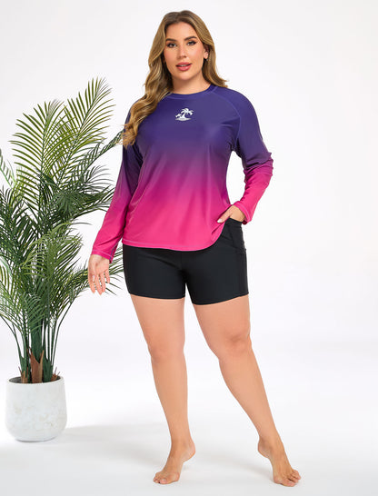 Holiday Uniform Plus Size Two Piece Rash Guard Sets with Built in Bra