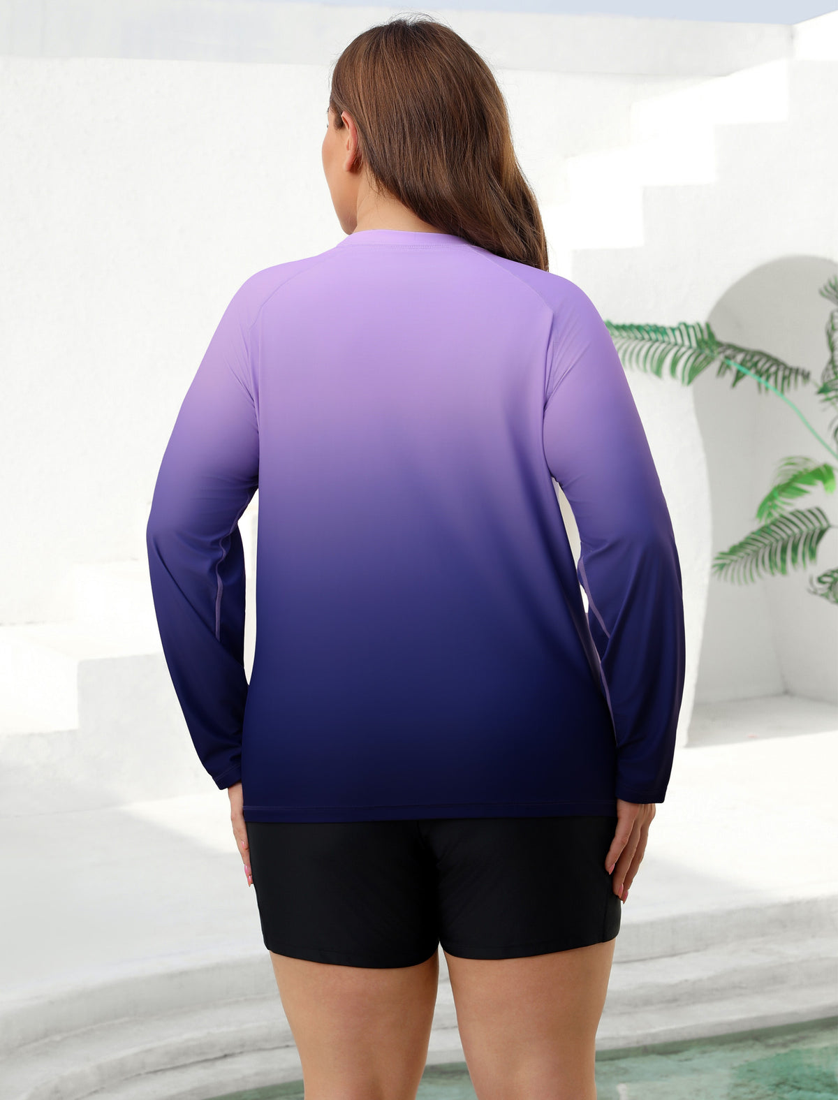 Holiday Uniform Plus Size Two Piece Rash Guard Sets with Built in Bra