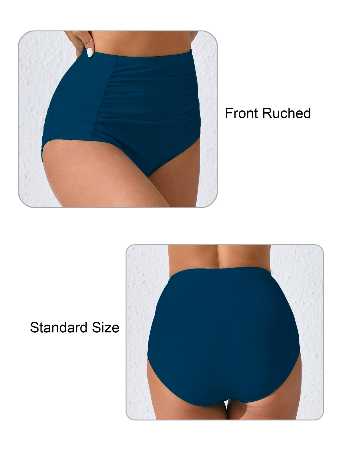 Summer Breeze High Waisted Ruched Bikini Swim Bottoms Only