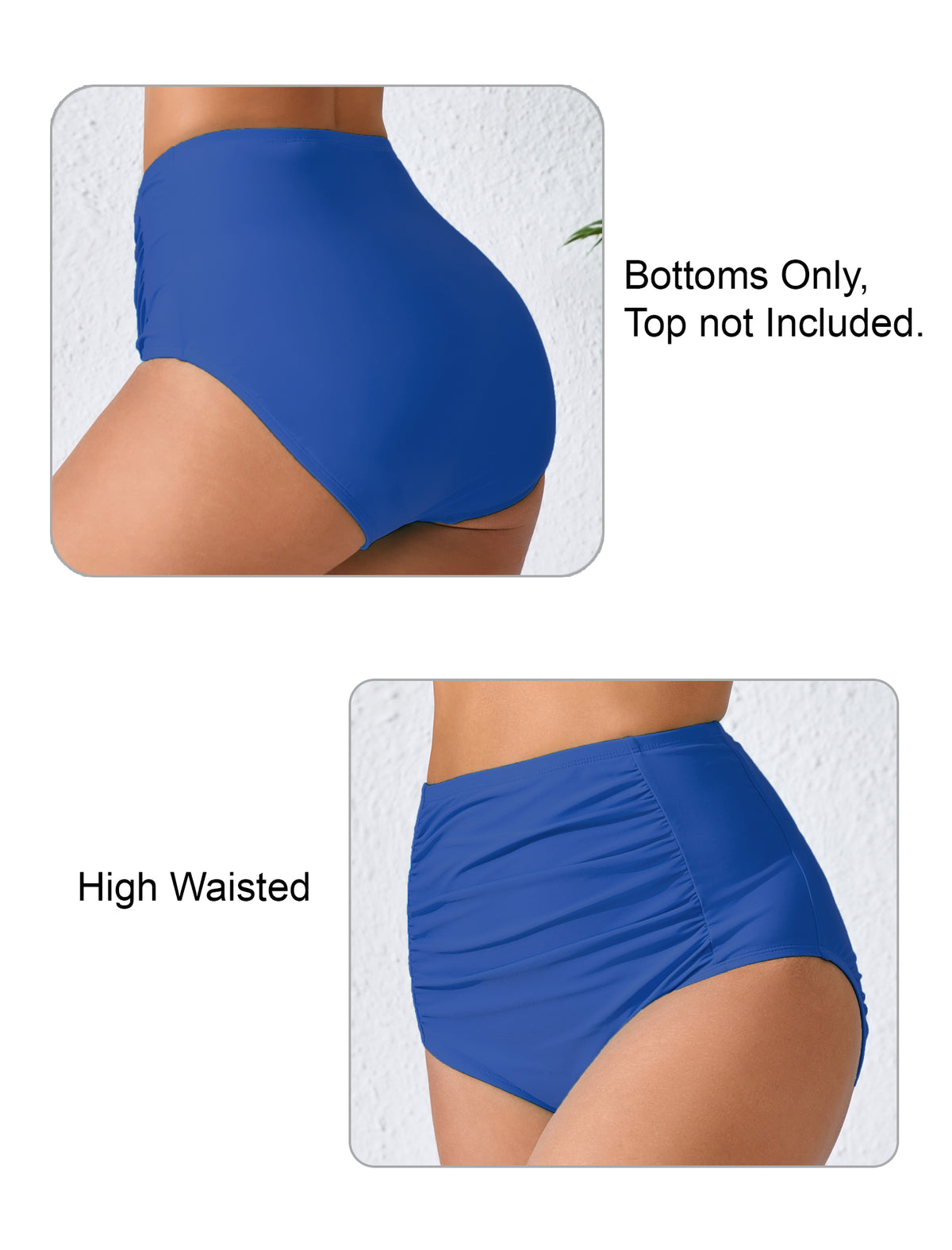 Summer Breeze High Waisted Ruched Bikini Swim Bottoms Only