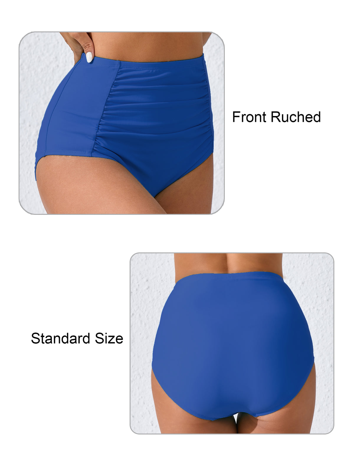 Summer Breeze High Waisted Ruched Bikini Swim Bottoms Only