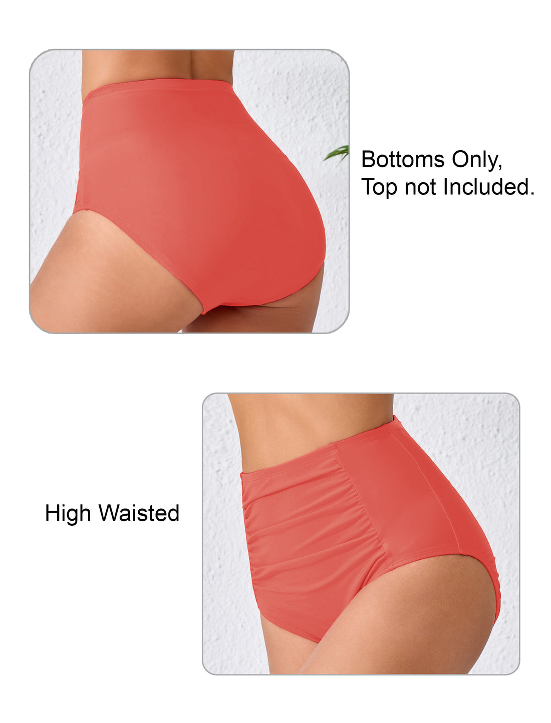 Summer Breeze High Waisted Ruched Bikini Swim Bottoms Only