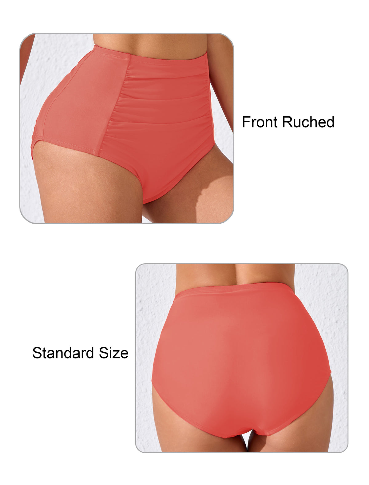 Summer Breeze High Waisted Ruched Bikini Swim Bottoms Only