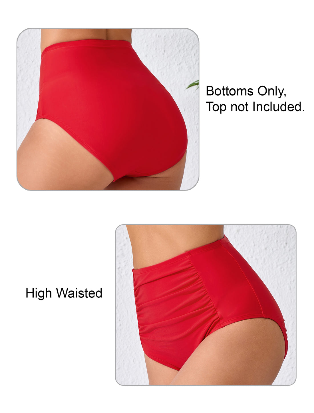 Summer Breeze High Waisted Ruched Bikini Swim Bottoms Only