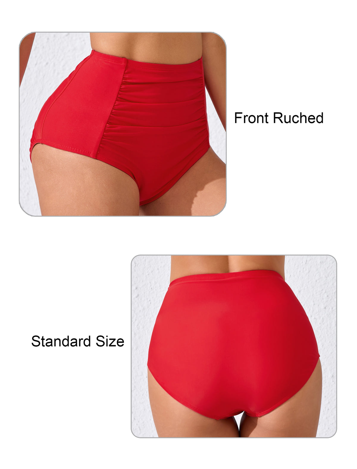 Summer Breeze High Waisted Ruched Bikini Swim Bottoms Only