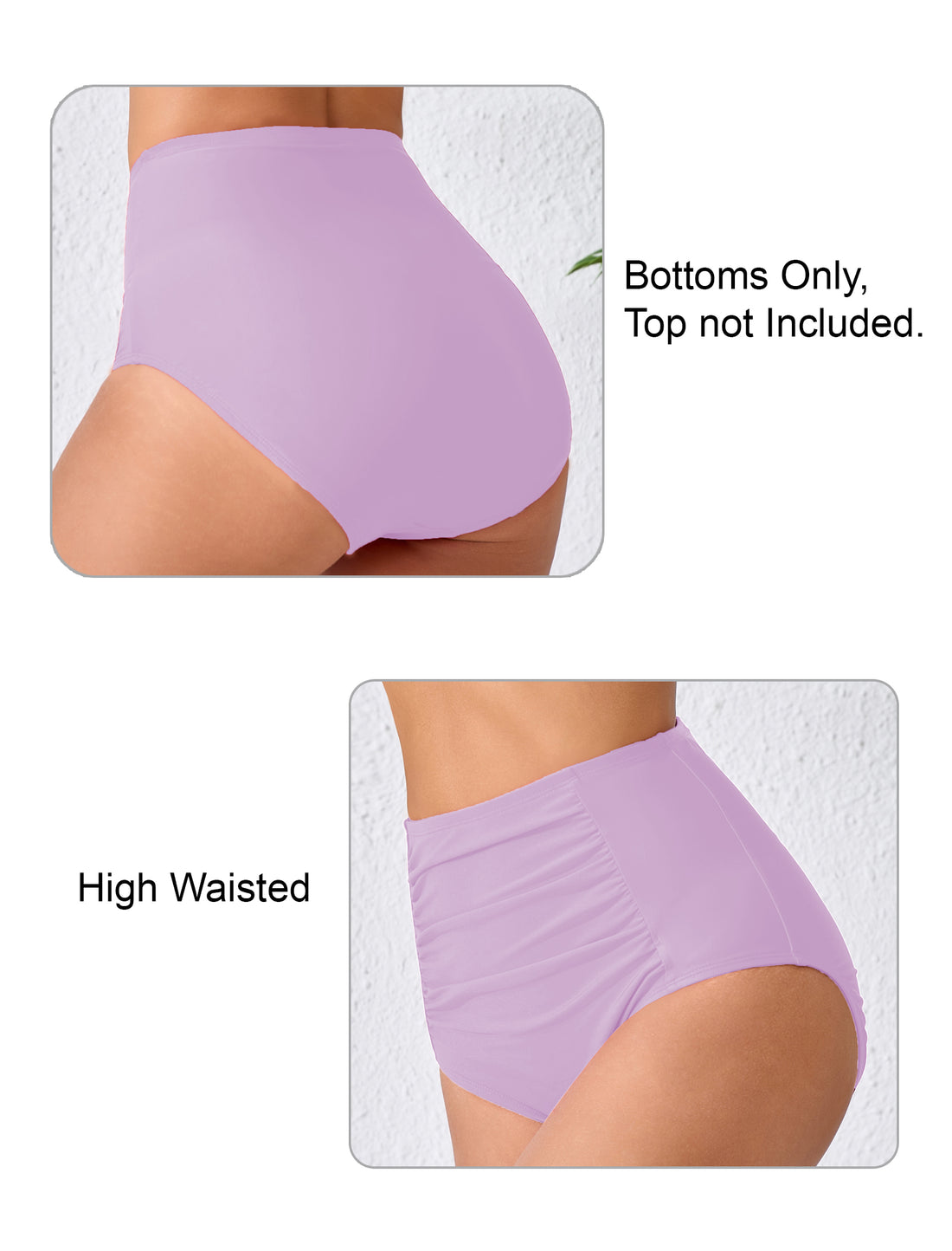 Summer Breeze High Waisted Ruched Bikini Swim Bottoms Only