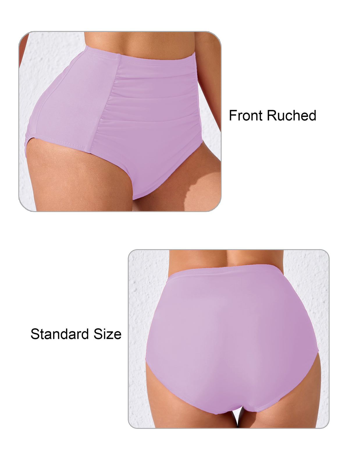 Summer Breeze High Waisted Ruched Bikini Swim Bottoms Only