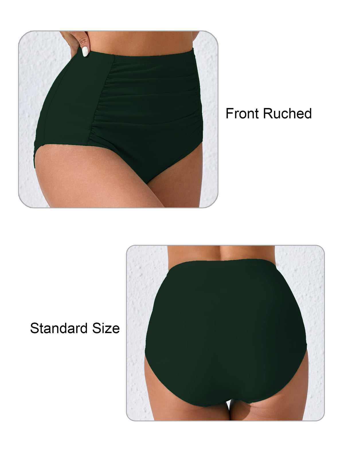 Summer Breeze High Waisted Ruched Bikini Swim Bottoms Only