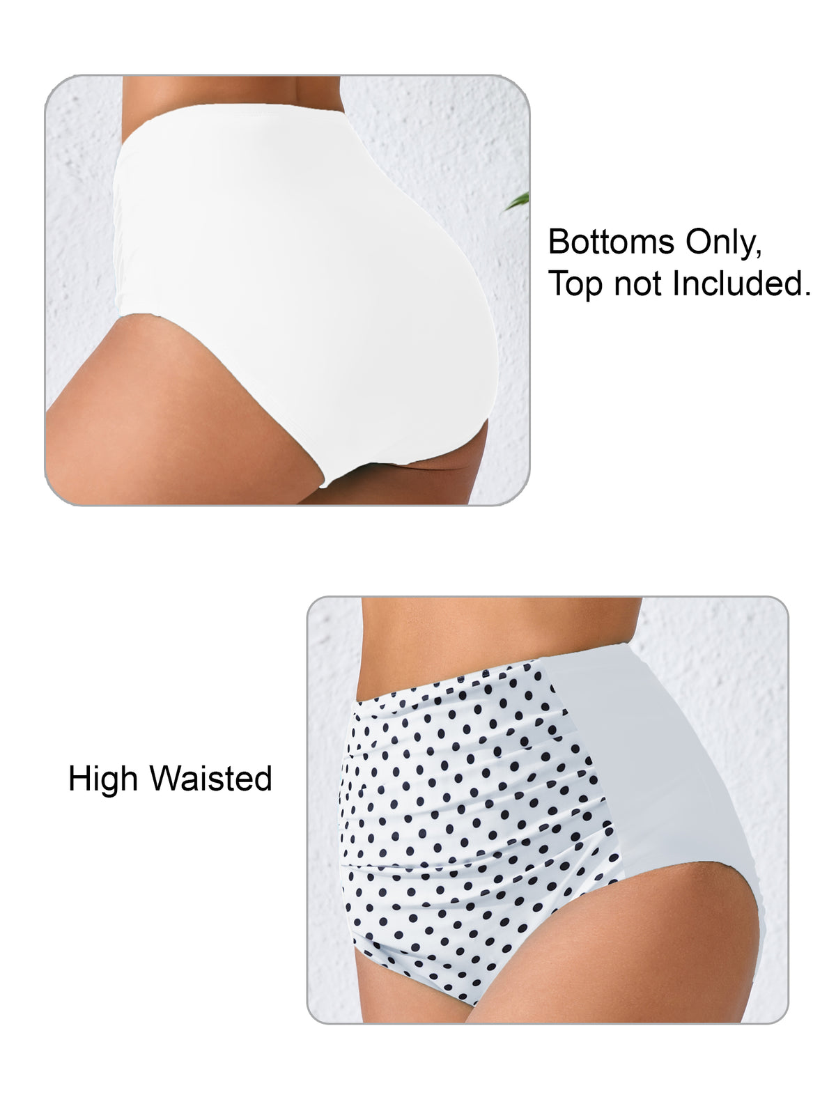 Summer Breeze High Waisted Ruched Bikini Swim Bottoms Only