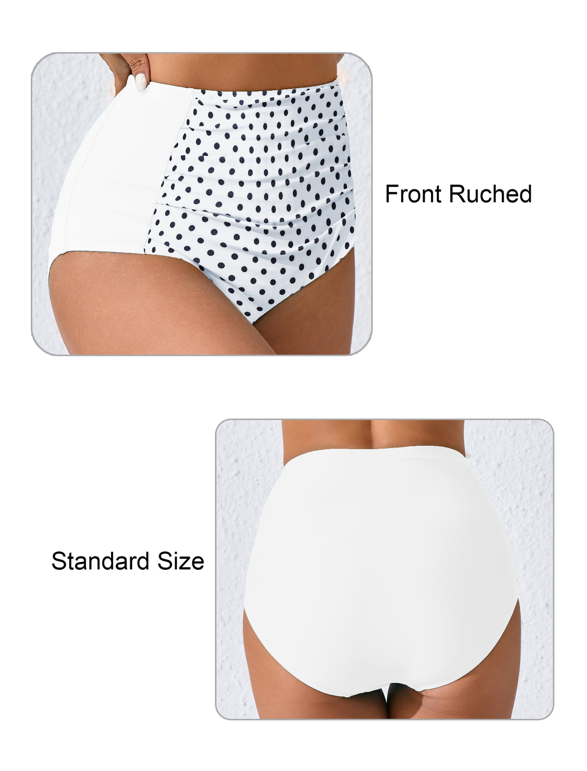 Summer Breeze High Waisted Ruched Bikini Swim Bottoms Only