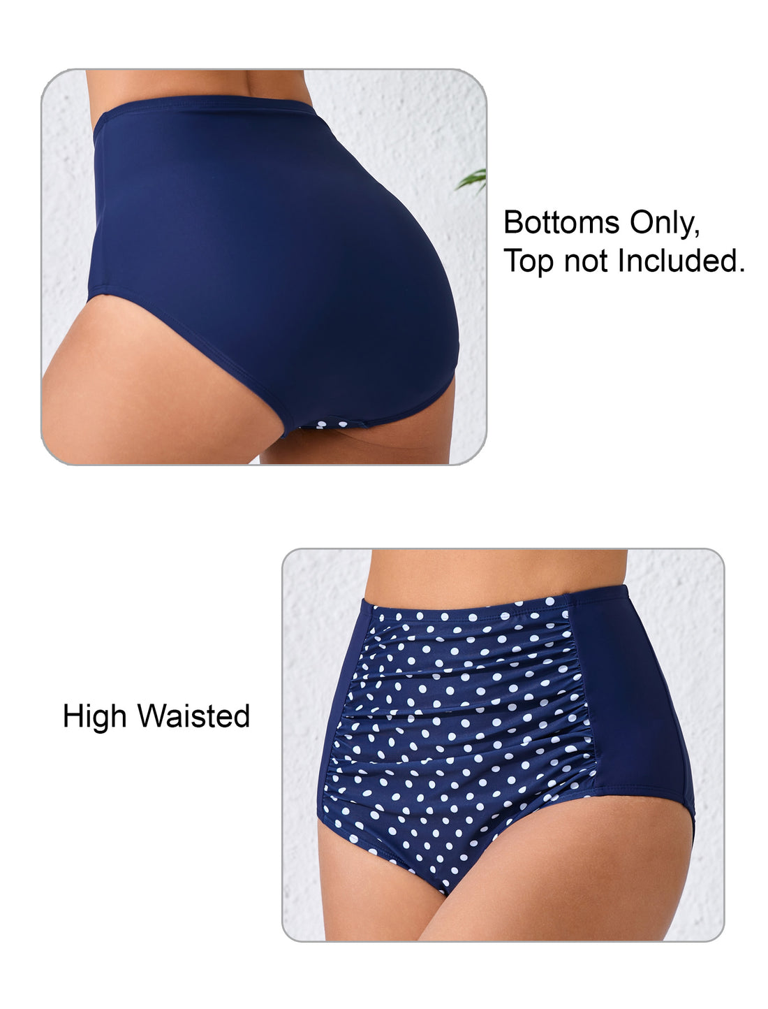 Summer Breeze High Waisted Ruched Bikini Swim Bottoms Only