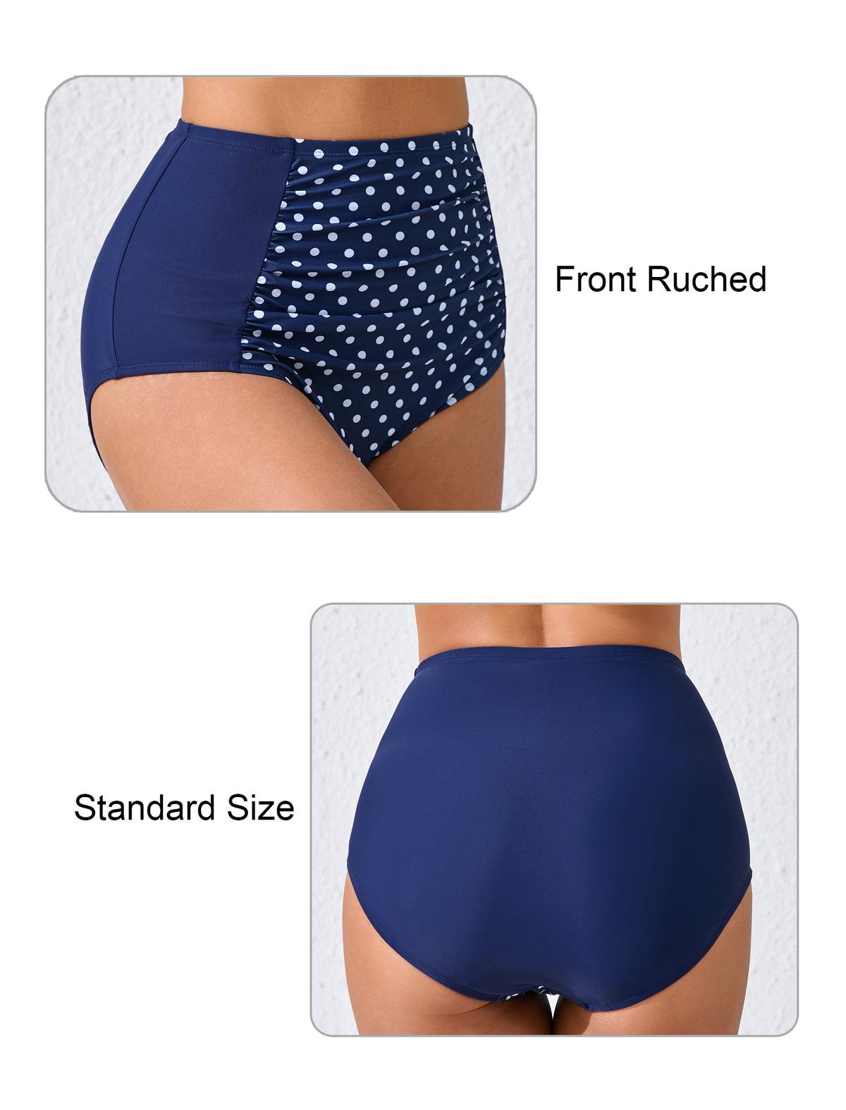 Summer Breeze High Waisted Ruched Bikini Swim Bottoms Only
