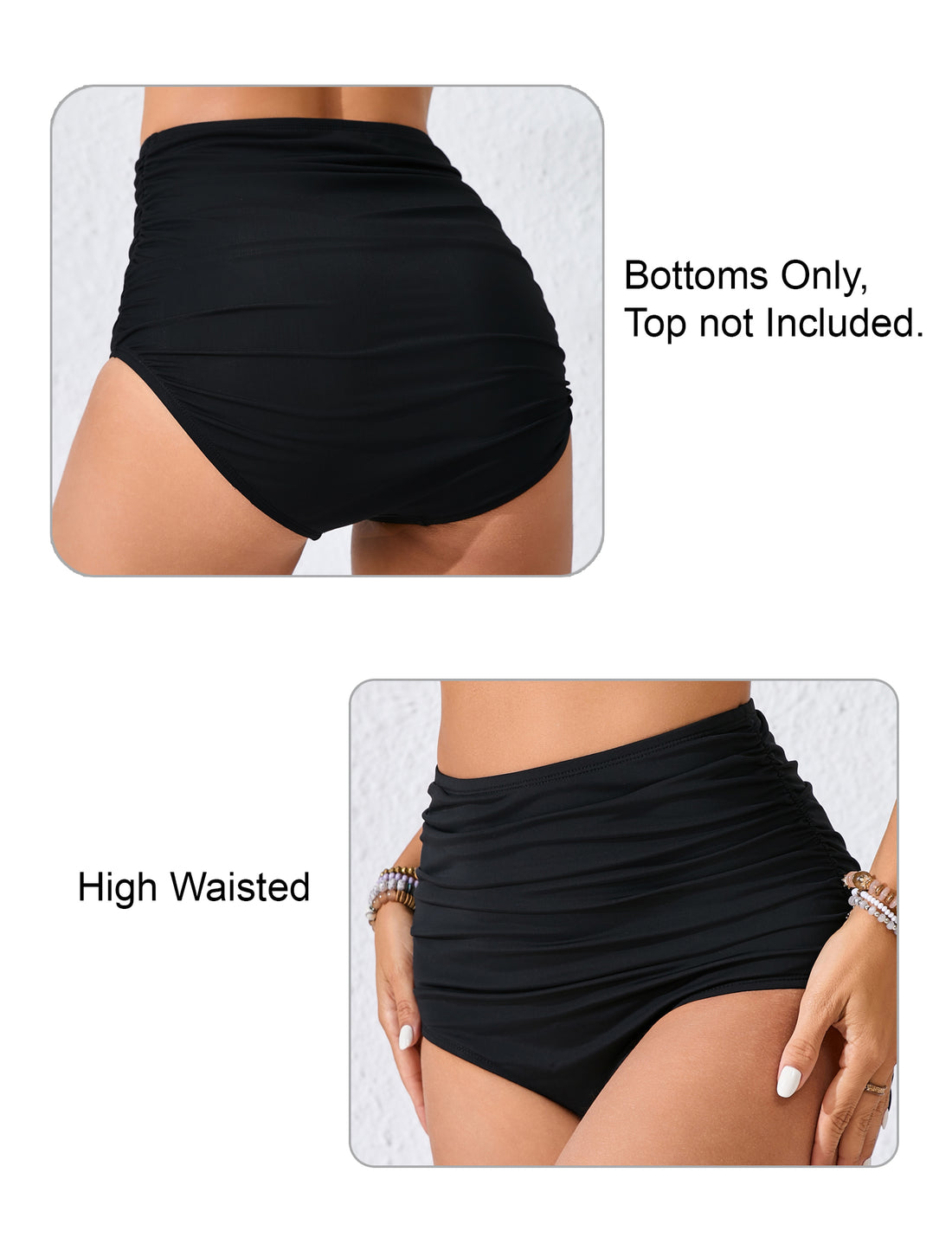 Effortless Shoreline High Waisted Ruched Bikini Swim Bottoms