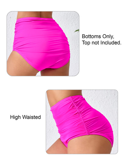 Effortless Shoreline High Waisted Ruched Bikini Swim Bottoms