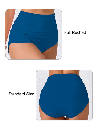 Effortless Shoreline High Waisted Ruched Bikini Swim Bottoms