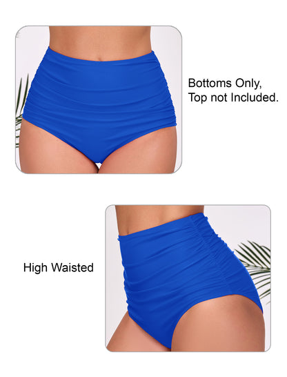 Effortless Shoreline High Waisted Ruched Bikini Swim Bottoms