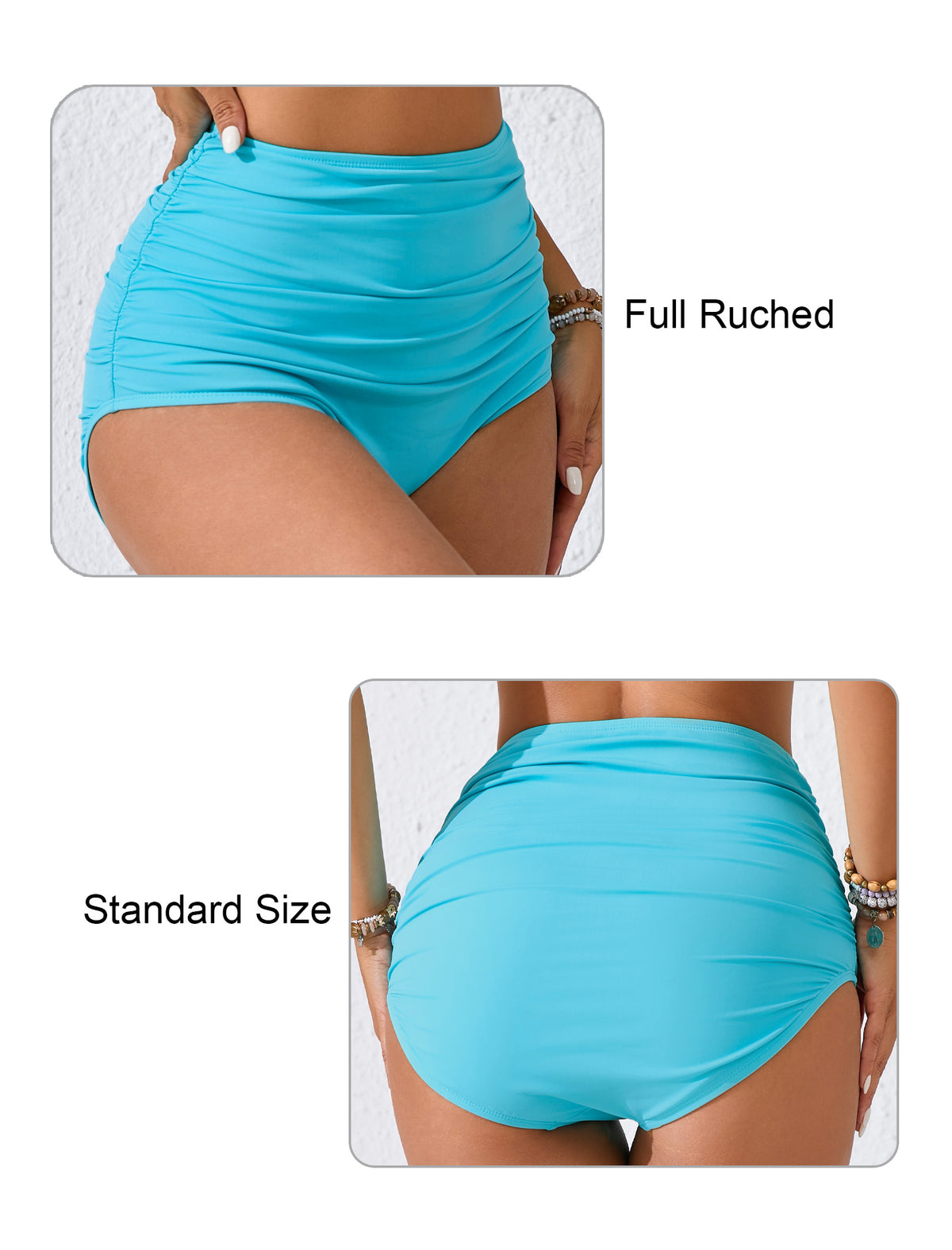 Effortless Shoreline High Waisted Ruched Bikini Swim Bottoms