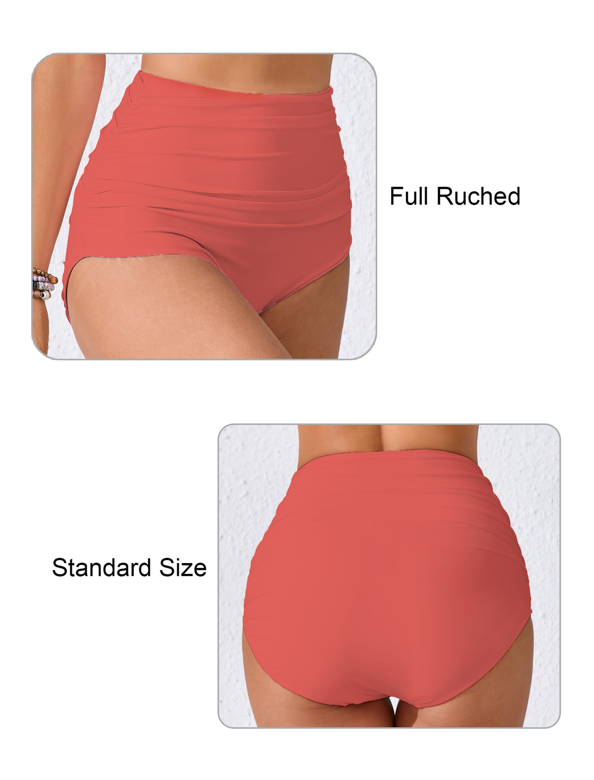 Effortless Shoreline High Waisted Ruched Bikini Swim Bottoms