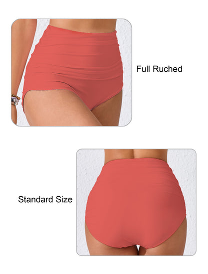Effortless Shoreline High Waisted Ruched Bikini Swim Bottoms