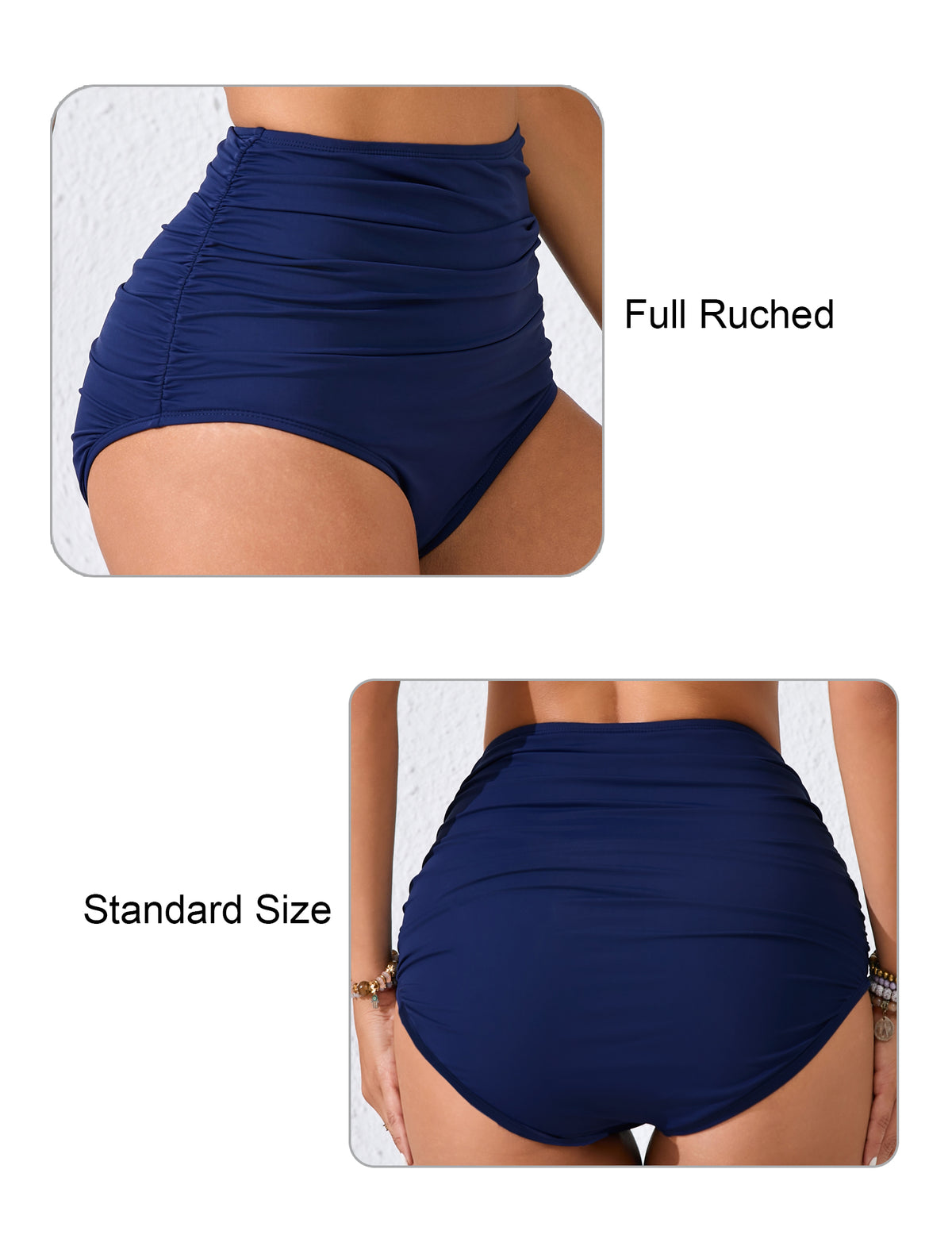 Effortless Shoreline High Waisted Ruched Bikini Swim Bottoms