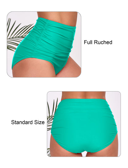 Effortless Shoreline High Waisted Ruched Bikini Swim Bottoms