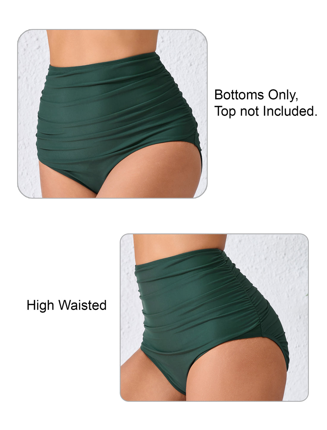 Effortless Shoreline High Waisted Ruched Bikini Swim Bottoms