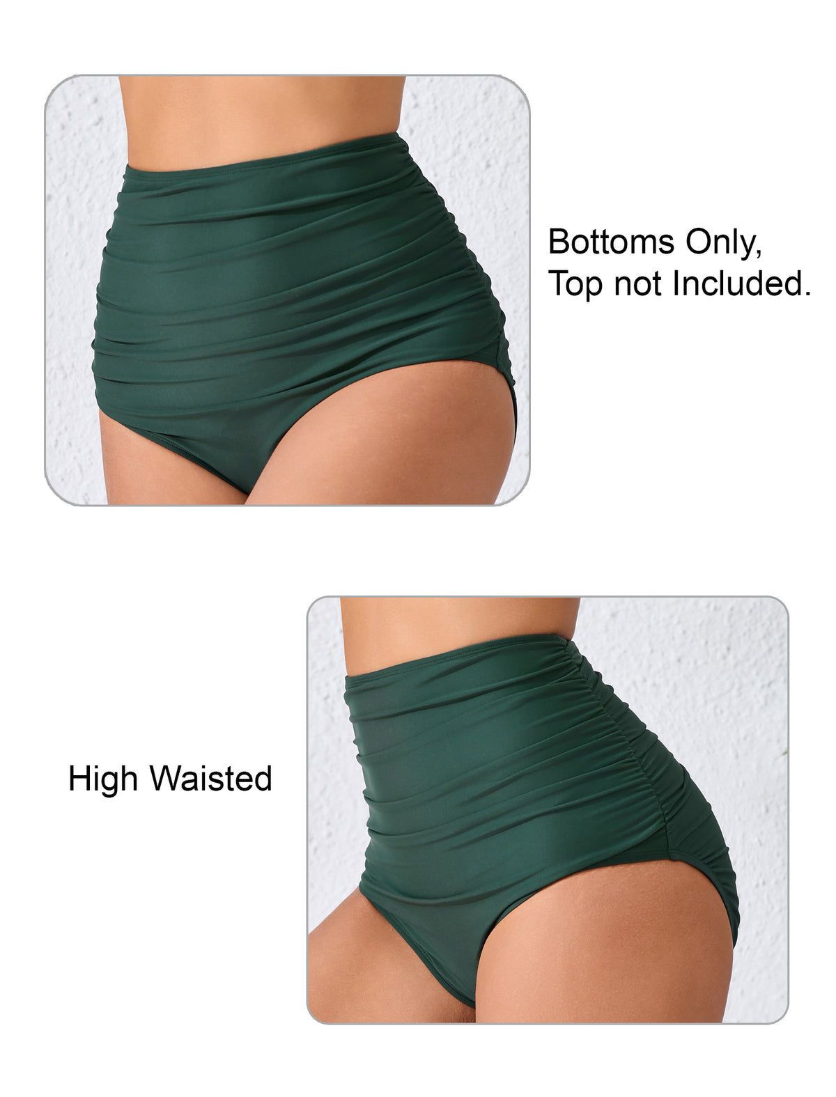 Effortless Shoreline High Waisted Ruched Bikini Swim Bottoms